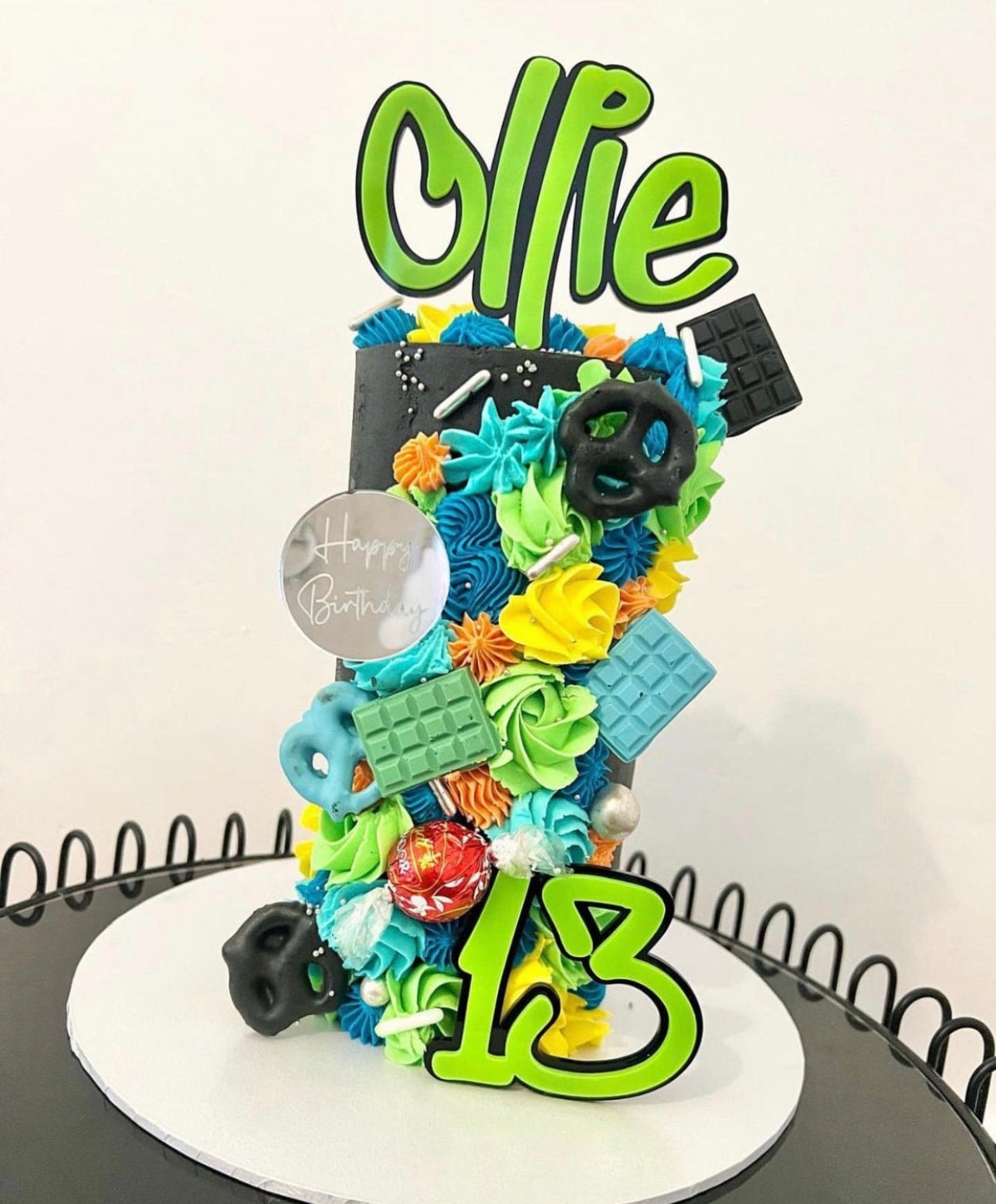 Graffiti Style Cake Topper and Age Charm Set