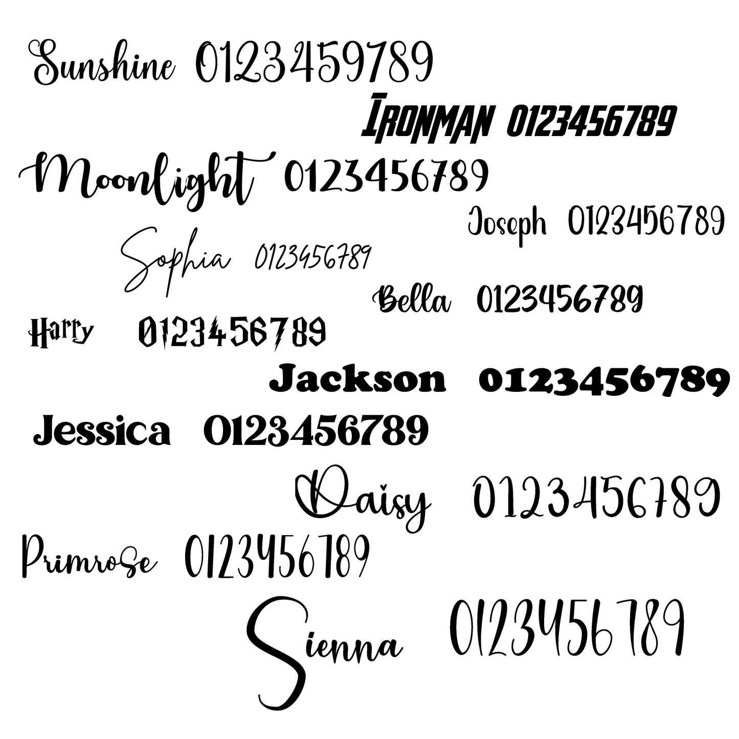 Double Layer Glitter Name Charm