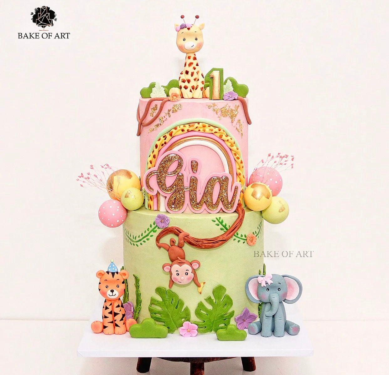 Double Layer Glitter Name Charm