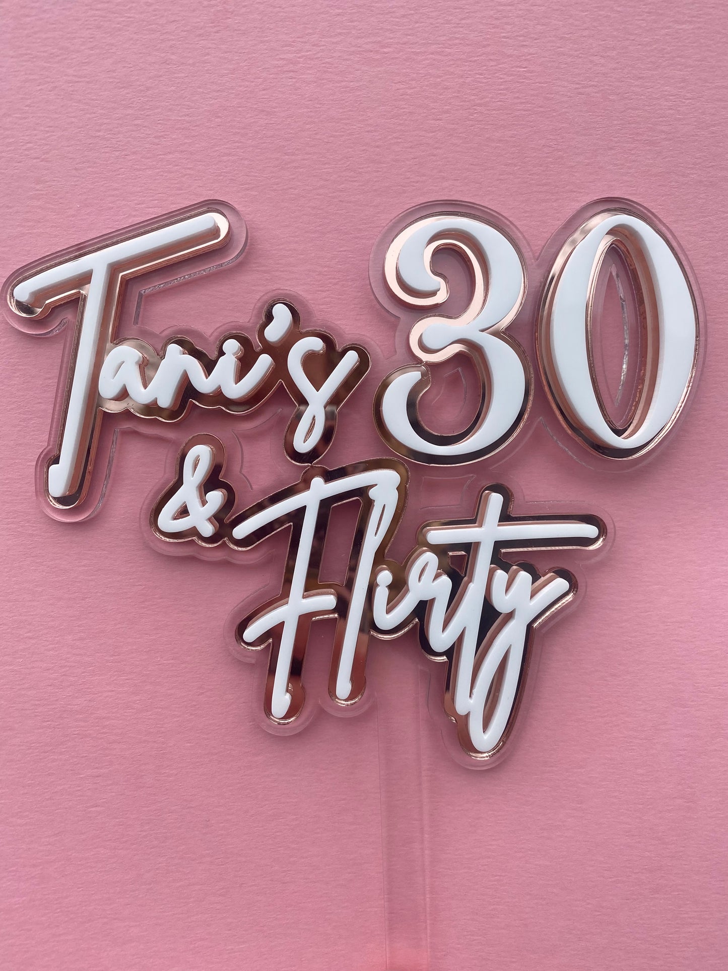 Triple Layer Engagement, Wedding or Birthday Topper