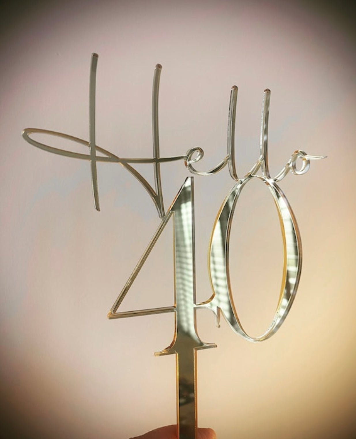 Hello 40 Cake Topper